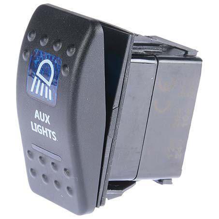 Drivetech 4x4 Rocker Switch AUX Lights 12/24V Blue DT-11013