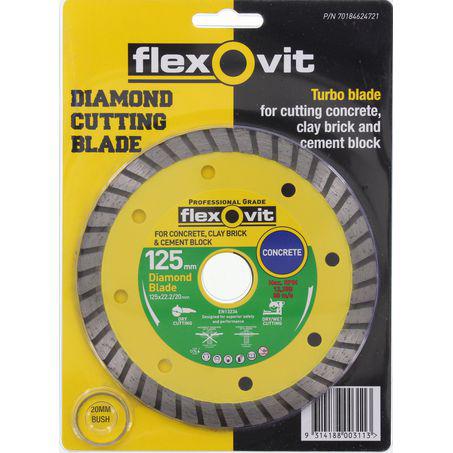 Flexovit Turbo Diamond Cutting Blade Concrete/Clay 125mm 70184624721