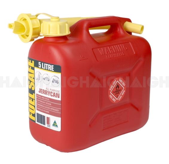 Fuel Safe Plastic Jerry Can Container 5L Red FC05R