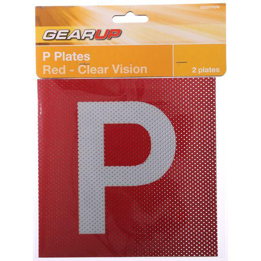 Gearup Clear Vision Probationary Plate Set Red GUCVPPRVW