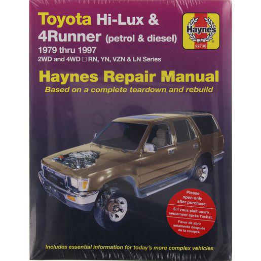 Haynes Workshop Manual - Hilux & 4Runner Petrol & Diesel 1979-1997 92736