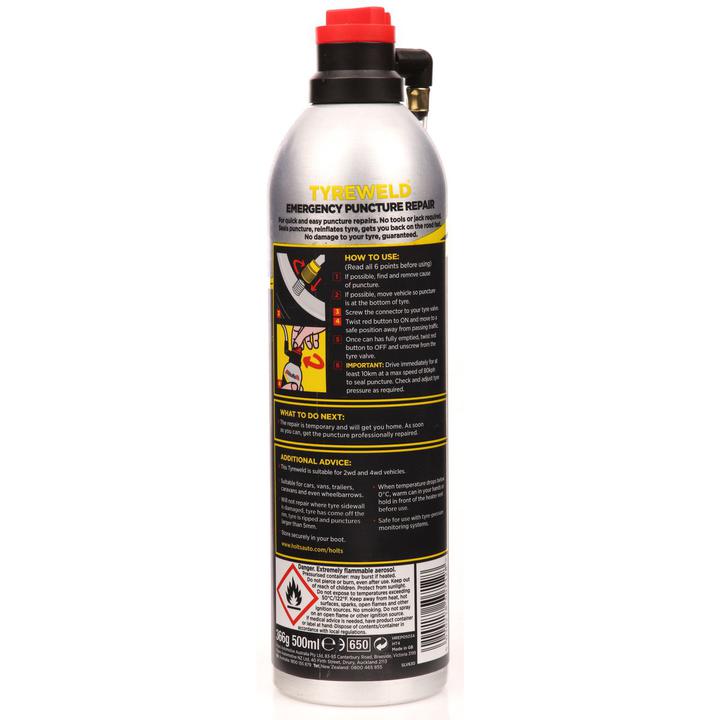Holts Tyre Weld Emergency Puncture Repair Can 500ml HT4