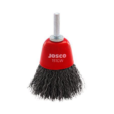 Josco 60mm Heavy Duty Spindle-Mounted Crimped Cup Brush 151GW