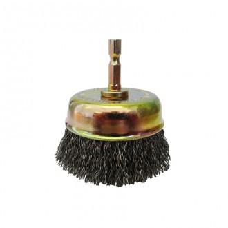 Josco 75mm Spindle-Mounted Crimped Cup Brush JCC75