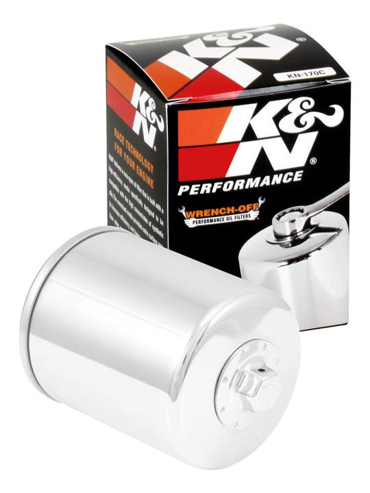 K&N Motorcycle Oil Filter Fits Harley (Short) Chrome - KN-170C
