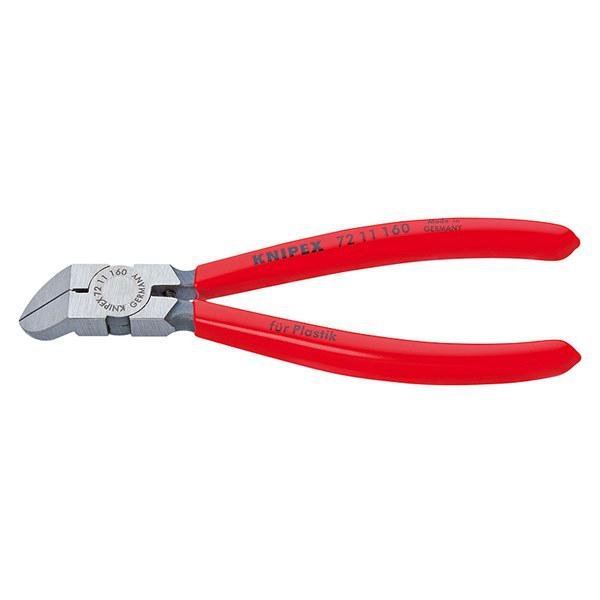 KNIPEX Diagonal Cutting Pliers For Plastic Bent 160mm 7211160