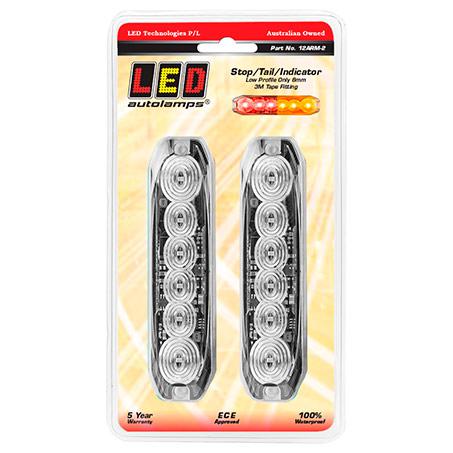 LED Autolamps Stop/Tail/Indicator Light LED 12-24V Low Profile 12ARM-2