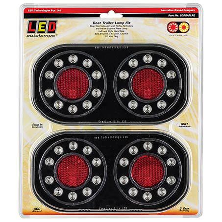 LED Autolamps Stop/Tail/Indicator Reflector LED Boat Trailer Light Round Clear Twin Pack 209GARLP2