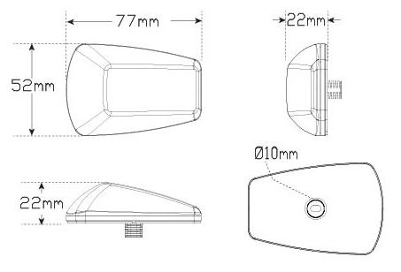 LED Autolamps Side Indicator Clear Cat 6 77ACM2