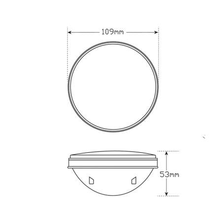 LED Autolamps Stop/Tail 27-LED Lamp 10/30V 109mm Round Diameter 110RMB
