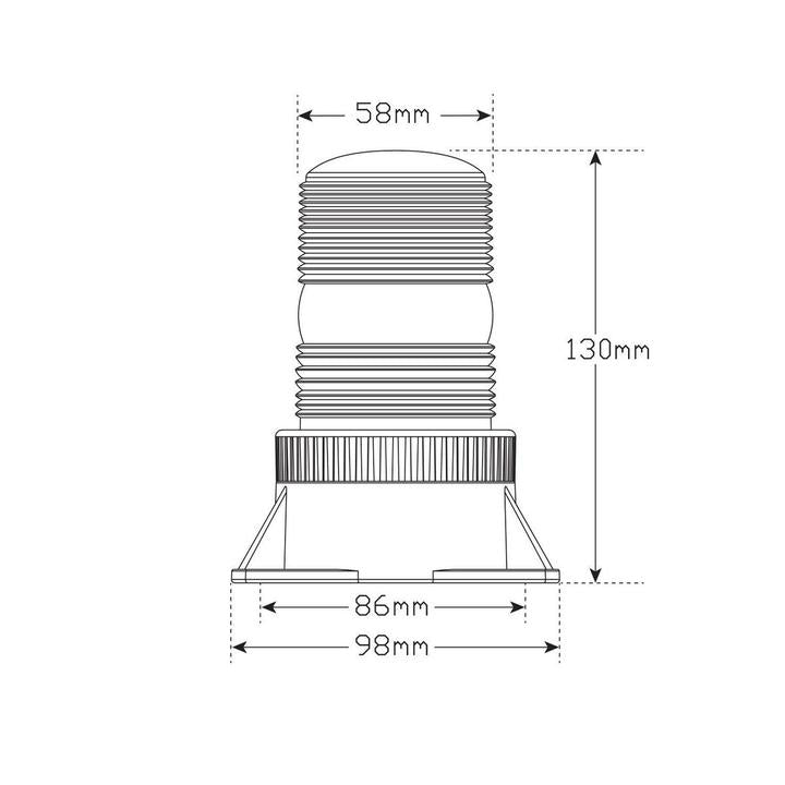 LED Autolamps Beacon Light LED Amber IP67 10/110V 112ABM