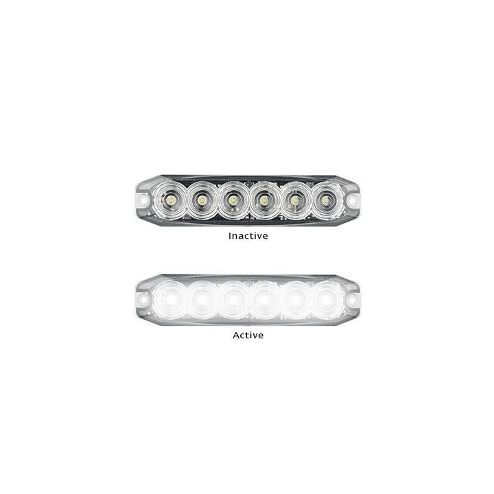 LED Autolamps White Emergency Lamp SAE J595 Class 1 131mm with Tape Fitting 120035WM