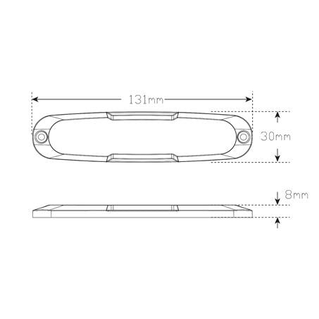 LED Autolamps Reverse LED Lamp 12/24V Screw Surface Mount Blister Pack 12WM-2