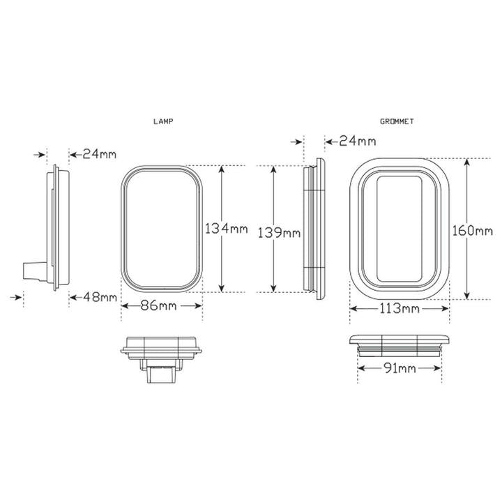 LED Autolamps Indicator Lamp with Reflector 9-32V 134AMG