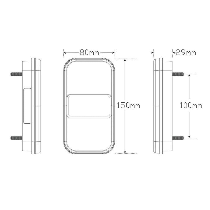 LED Autolamps Stop/Tail/Indicator/Reflector Light LED 4 Pin Plug 12-24V 149BARM4P