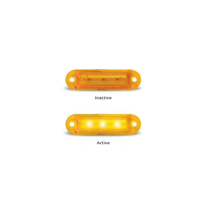 LED Autolamps Super Small Side Marker Lamp Amber 58x16x13mm 12V Twin Pack 16A12-2