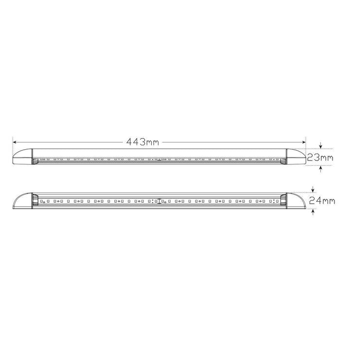 LED Autolamps Awning Lamp Silver 12V 20cm Cable Blister Pack 23450