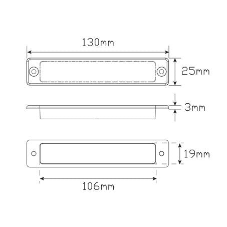LED Autolamps Slimline Stop/Tail LED Lamp 12V w/Red Lens 25R12