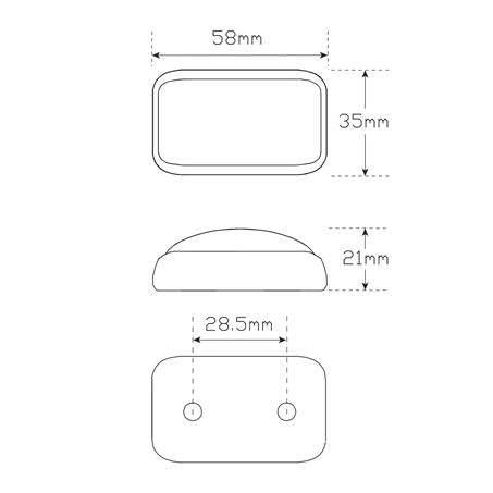 LED Autolamps Side Direction Indicator LED Lamp 10/30V w/30cm Wire 35AMB