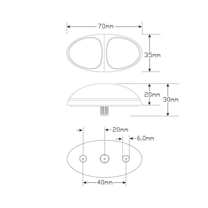 LED Autolamps Side Direction Indication with Amber Lens 37AM2P