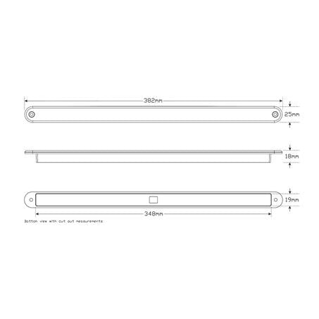 LED Autolamps Stop Stop/Tail Strip Square 18-LED Lamp 12V Recessed Mount 380R12