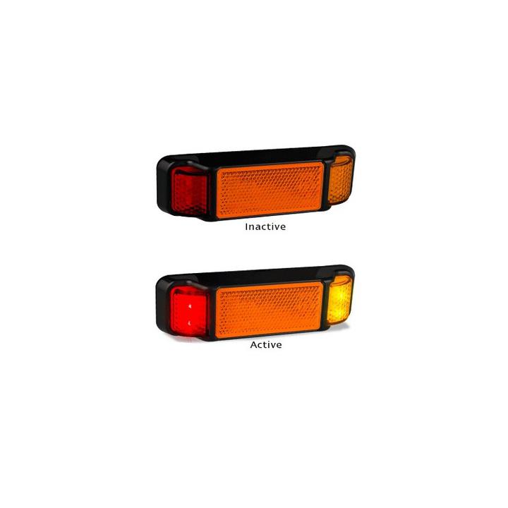 LED Autolamps Side Marker with Reflector Red/Amber 135x38x22mm 12-24V 38ARM