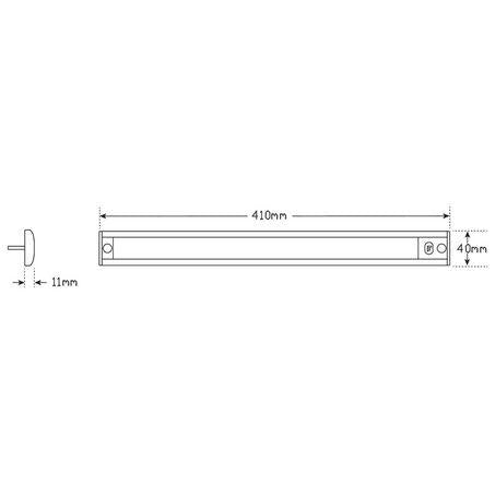 LED Autolamps Interior Strip LED Lamps Cool White w/Touch Sensor On/Off Switch 40410S