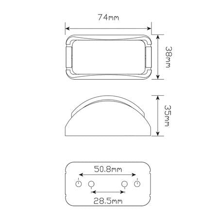 LED Autolamps Side Direction Indicator LED Lamp 12/24V Black (Box if 10) 42AMB