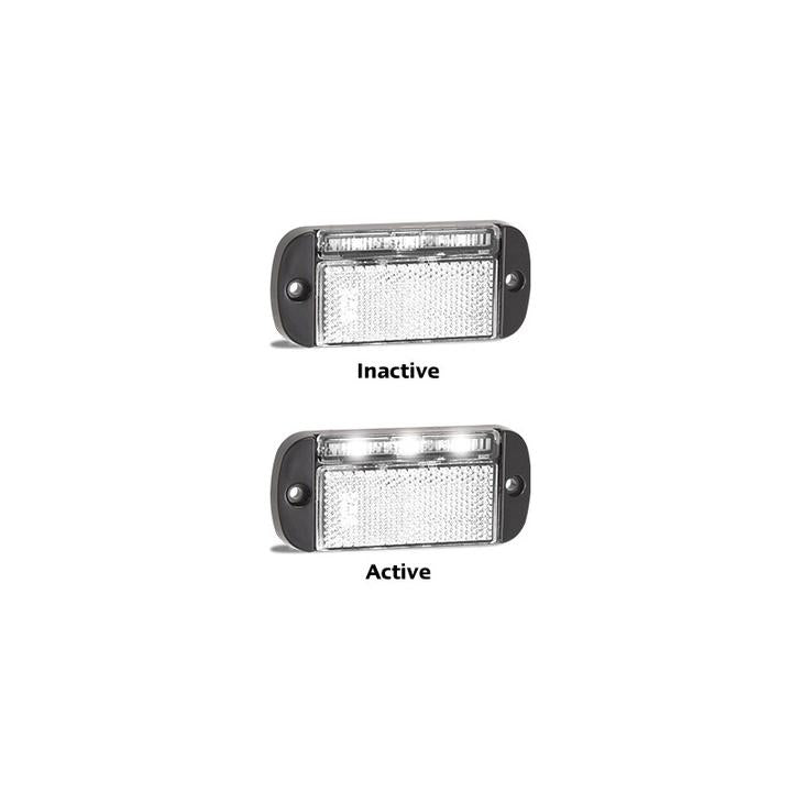 LED Autolamps Front Marker with Reflector White 100 x 44mm 12-24V 44WMEB