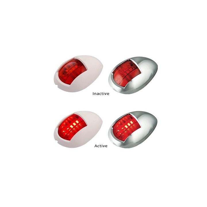 LED Autolamps Portside Navigation Lamp with White Bracket Red 76 x 52mm 52WR