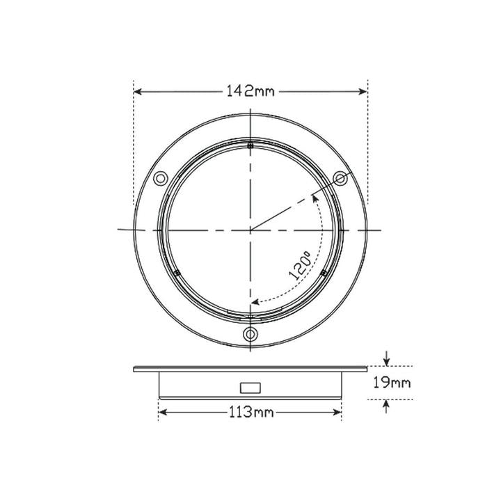 LED Autolamps Steel Flange Chrome Plated (Suits Rounds Series Lights) 53101C