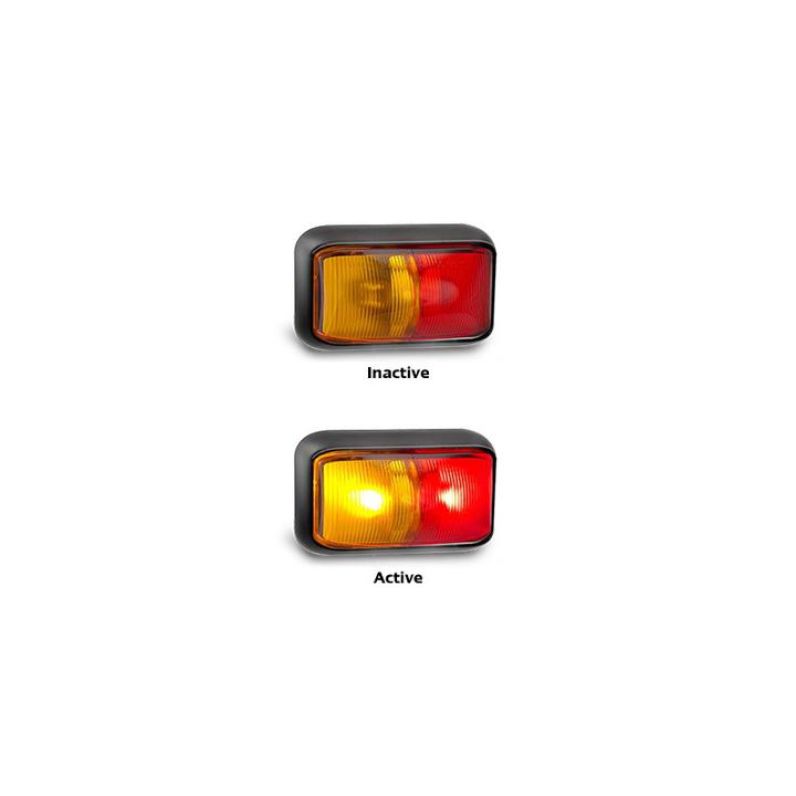 LED Autolamps Side Marker with 3m Cable Red/Amber 58 x 35x21mm 10-30V 58ARM3