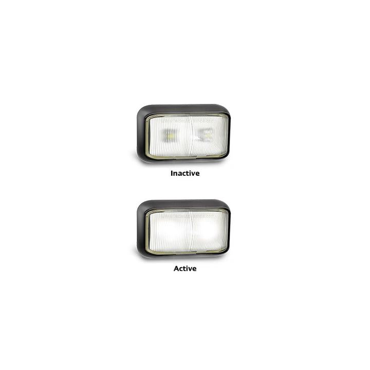 LED Autolamps Front Marker with 3m Cable White 58x35x21mm 10-30V 58WM3