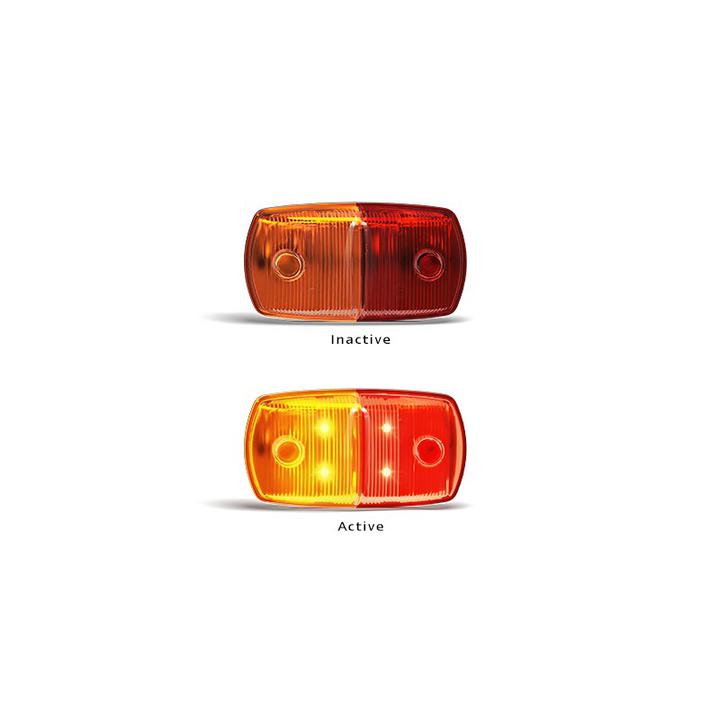 LED AutoLamps Side Marker Red/Amber 120x69x20mm 12-24V 69ARM