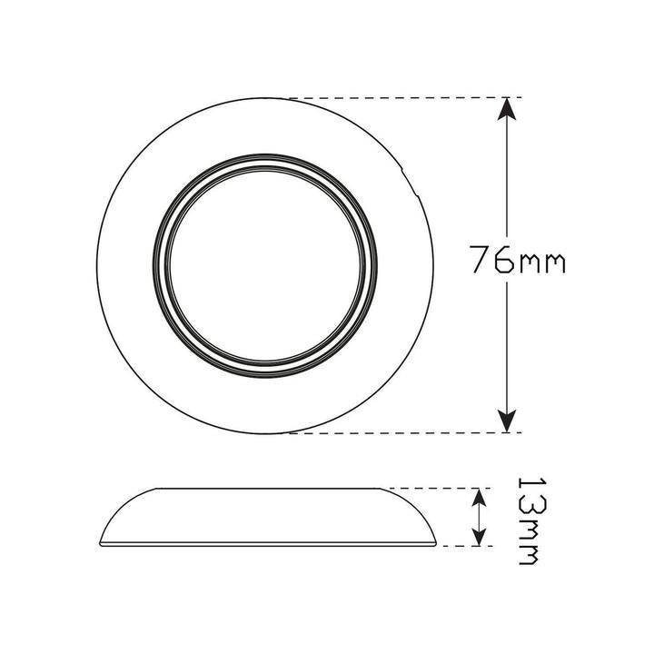 LED Autolamps Interior/Exterior Lamp with Aluminium Base Round 220 Effective Lumens 76mm 10-30V 7610WM