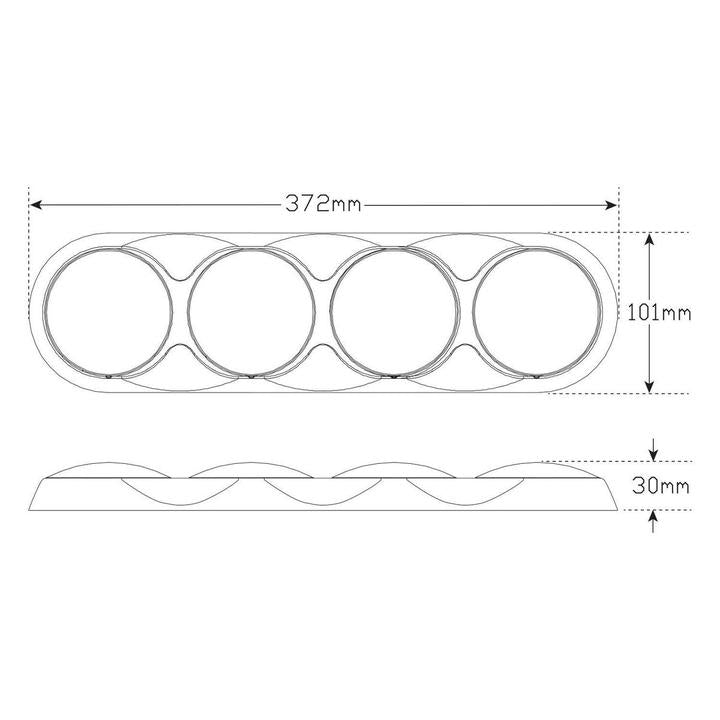 LED Autolamps Stop/Tail/Indicator/Reverse LED Light 12V Black Bracket 372x101x30mm 82BARRW