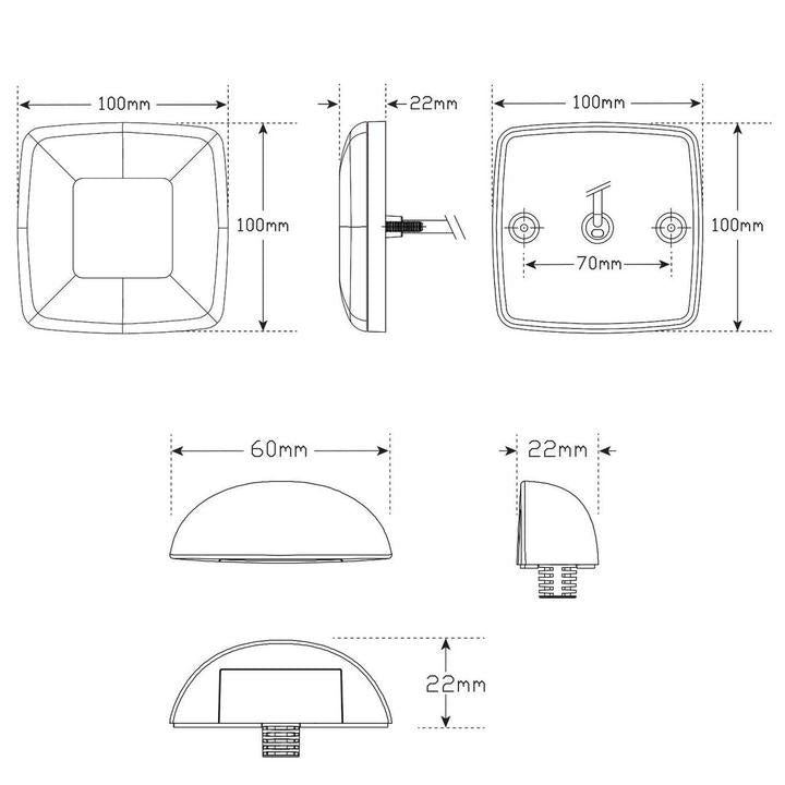 LED Autolamps Stop/Tail/Indicator/Reflector LED Light Kit 2x10m Cable 12V Twin Blister 98BARLP2/10