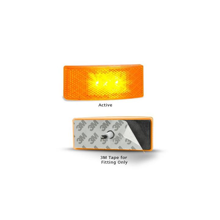 LED Autolamps Side Marker with Built-in Reflector and 3m Tape Amber 12-24V EU38AMHDB