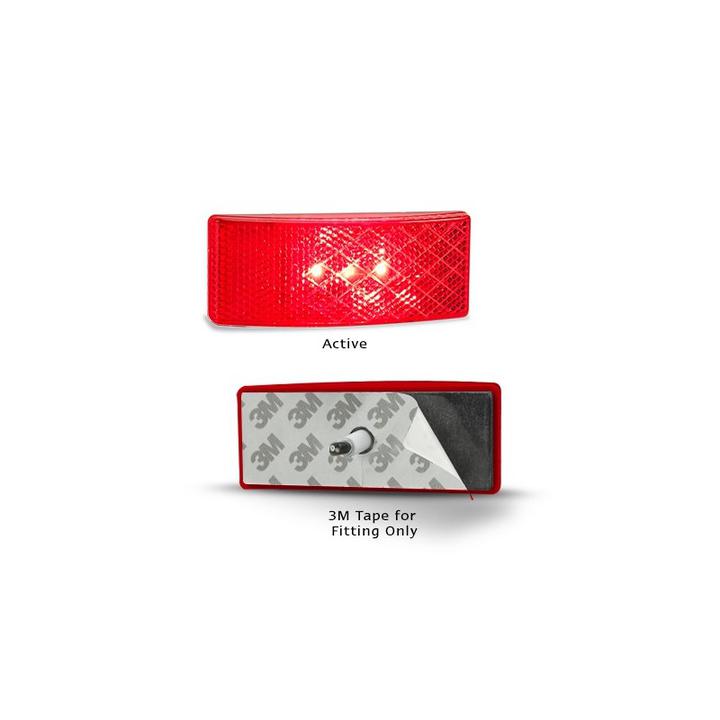 LED Autolamps Side Marker with Built-in Reflector and 3m Tape Red 100x38x13mm 12-24V EU38RMHD