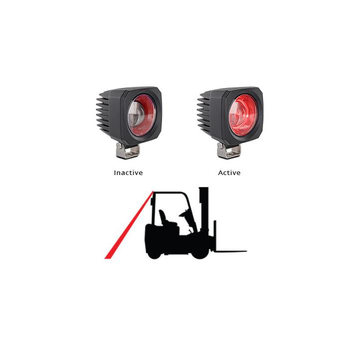 LED Autolamps Red Forklift Lamp Square Beam FLT02