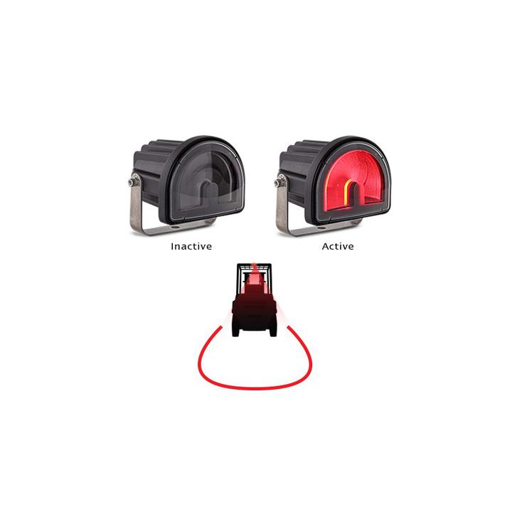 LED Autolamps Red Forklift Lamp Semi-Circle Beam FLT05
