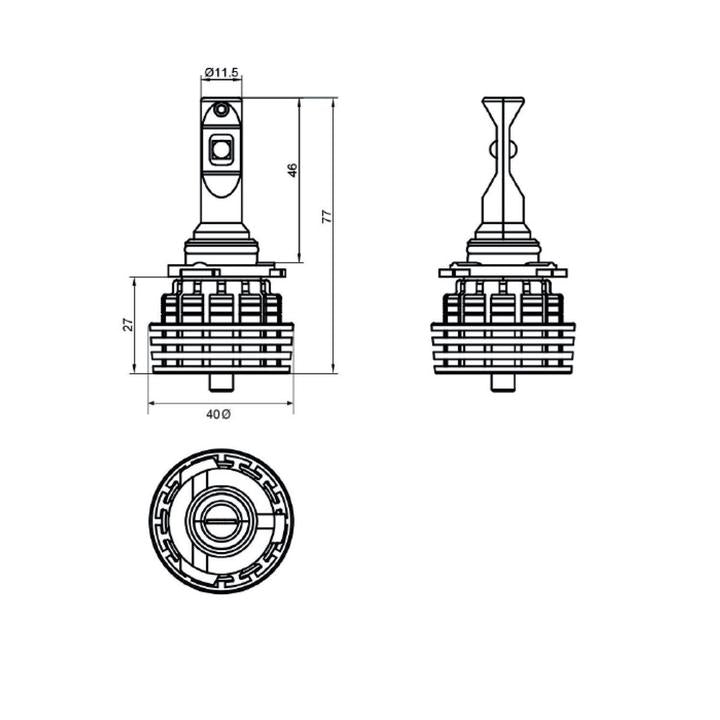 LED Autolamps HB4 Single Beam Headlight Kit 9-32V Twin Pack HB4-5000LM