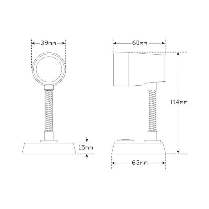 LED Autolamps Reading Lamp Black Height 120mm 130 Effective Lumen 12V RL120B