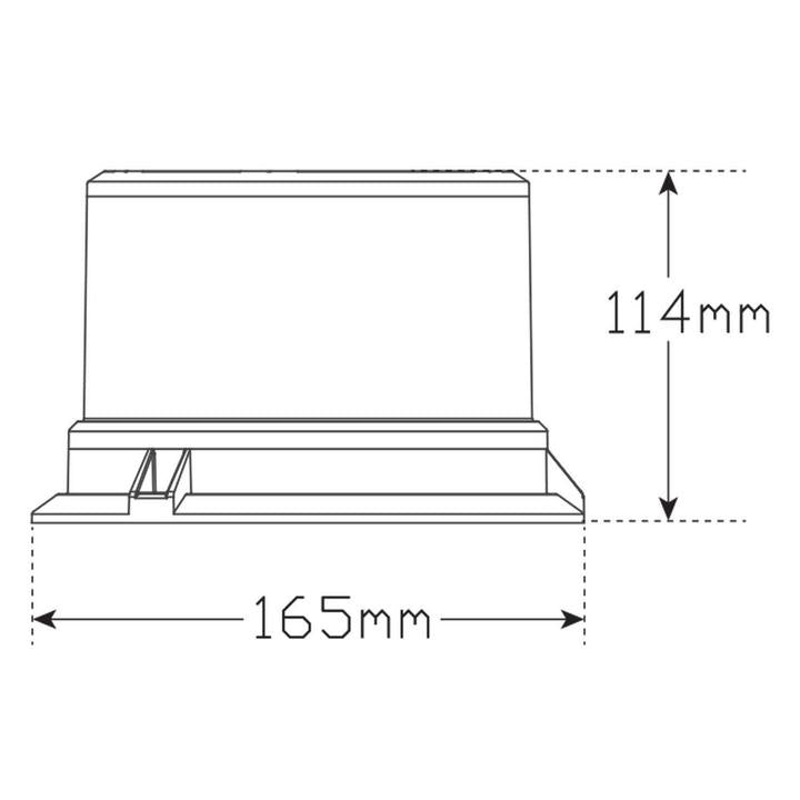 LED Autolamps Beacon Light LED Amber 165m IP67 10/30V RSB165