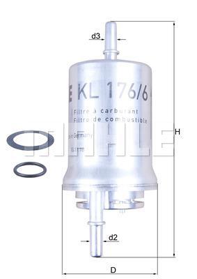 MAHLE Fuel Filter KL 176/6D