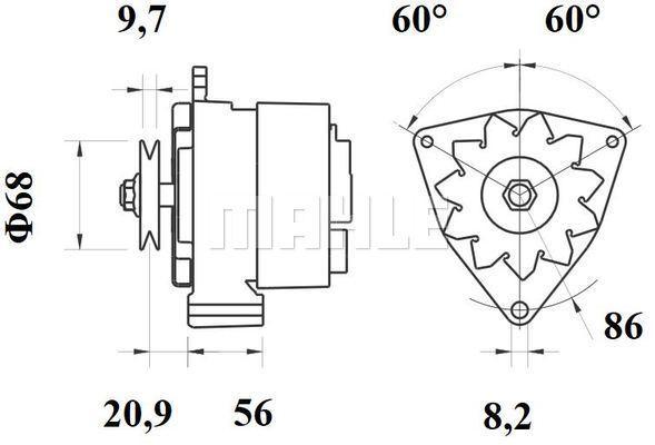 MAHLE Alternator 24V 55A MG 245