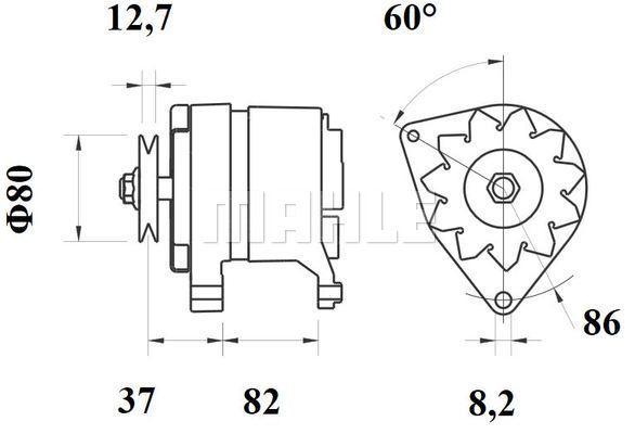 MAHLE Alternator 12V 65A MG 249