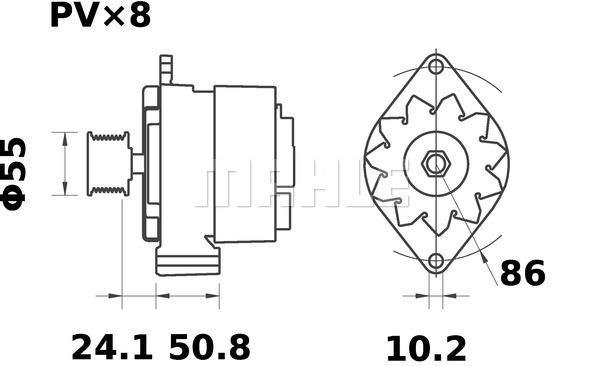 MAHLE Alternator 12V 120A MG 274