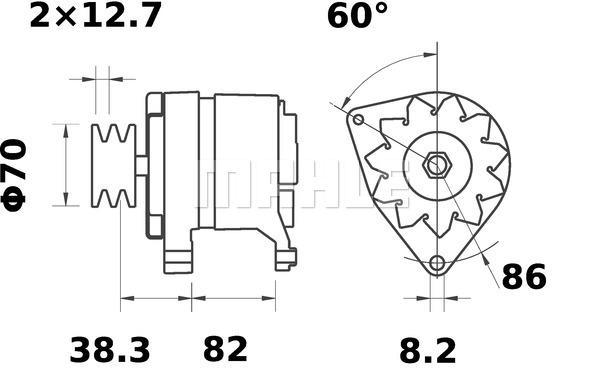 MAHLE Alternator 24V 55A MG 307
