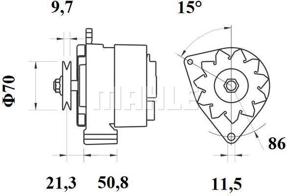 MAHLE Alternator 12V 100A MG 309